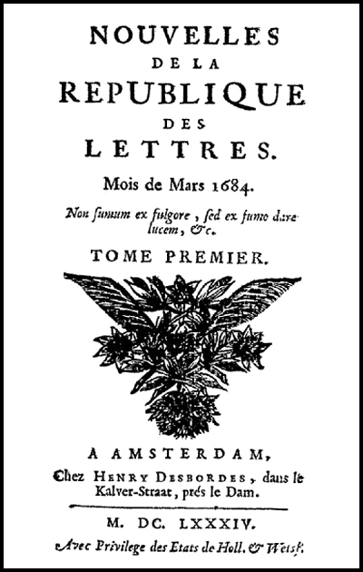 Nouvelles de la République des Lettres Nouvelles de la République des Lettres